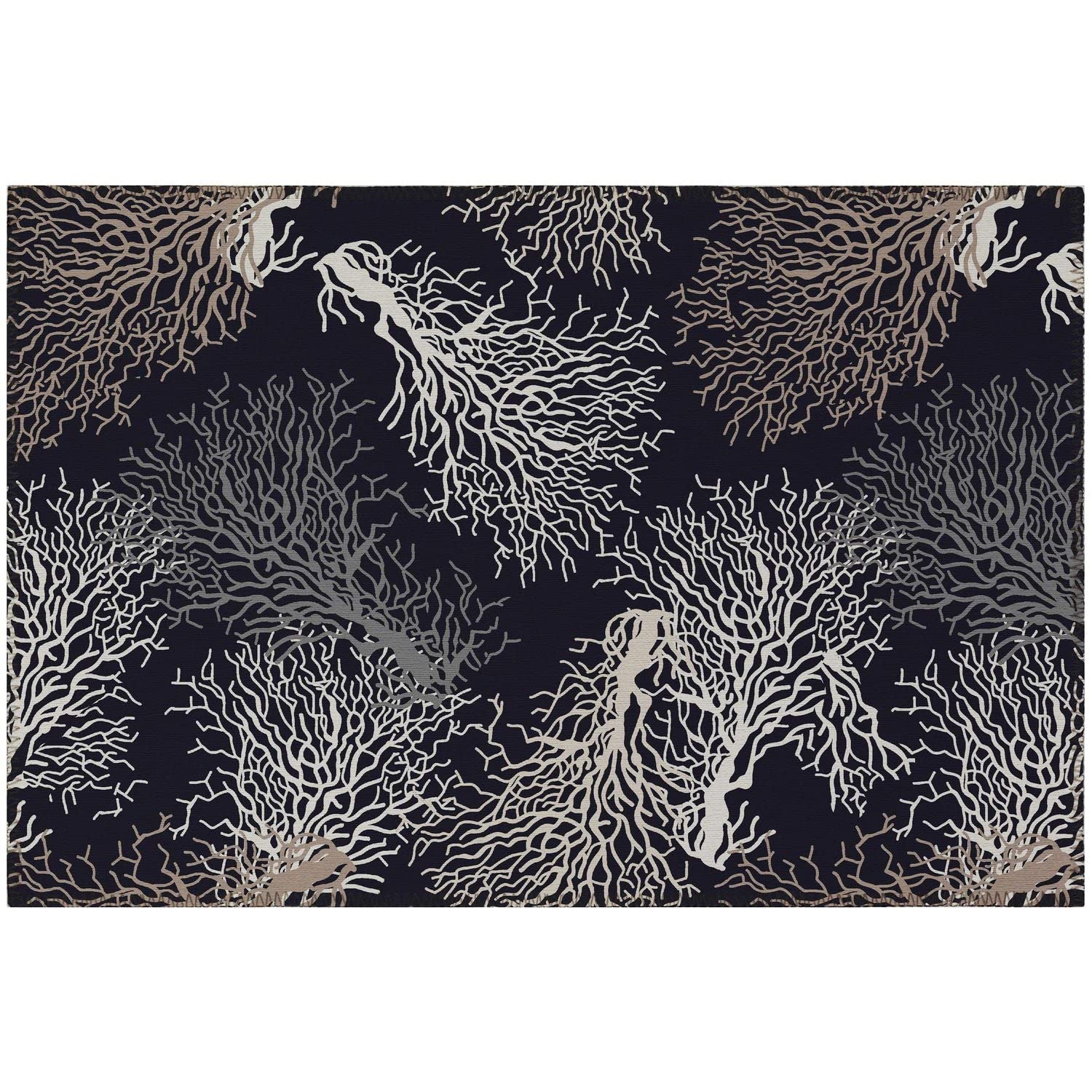 Seabreeze Sz3 Black Coastal Rug Rectangle 9' X 12'