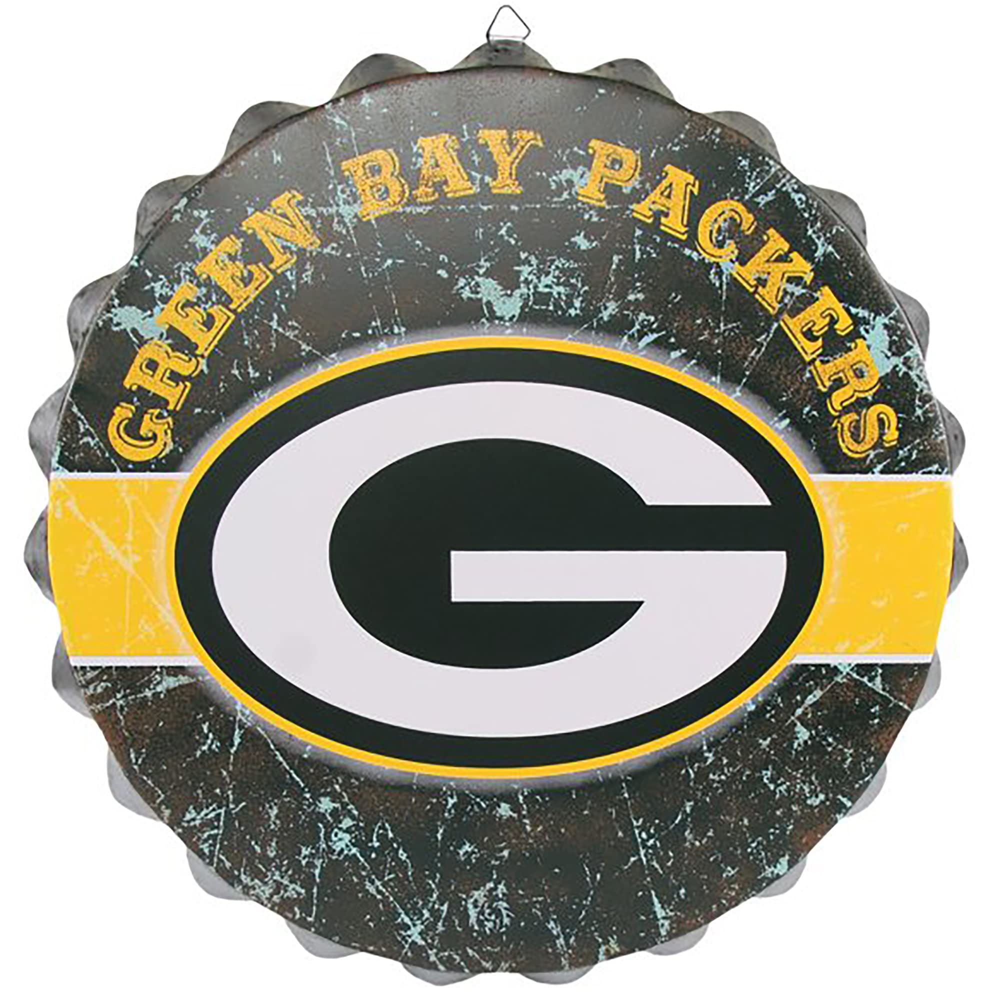 FOCO Green Bay Packers NFL Metal Distressed Bottlecap Sign