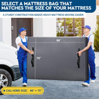 Storageright Mattress Bags For Moving, Cali-King Size - Extra Thick Mattress Cover For Moving With 8 Handles And Zipper, Heavy Duty Mattress Bags For Storage, Reusable Mattress Storage Bag, Moving Bag