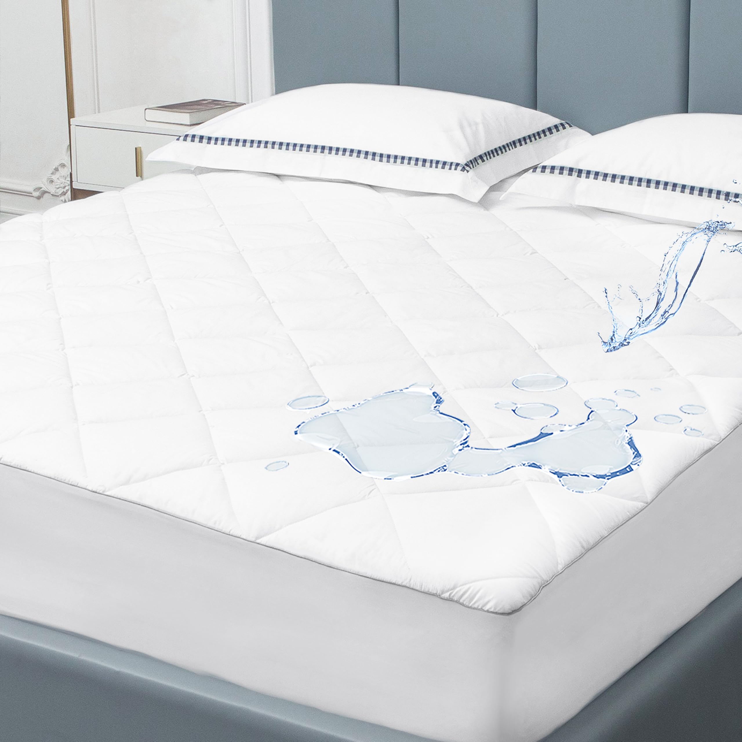Sunflower Quilted Full Mattress Protector, Mattress Pad Full, Cotton Full Mattress Cover Waterproof, 18-22' Extra Deep Pocket Thin Version, Hypoallergenic Soft Durable