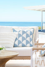Hofdeco Premium Coastal Hampton Style Patio Indoor Outdoor Pillow Cover Only, 20'X20' Water Resistant For Backyard, Couch, Bab