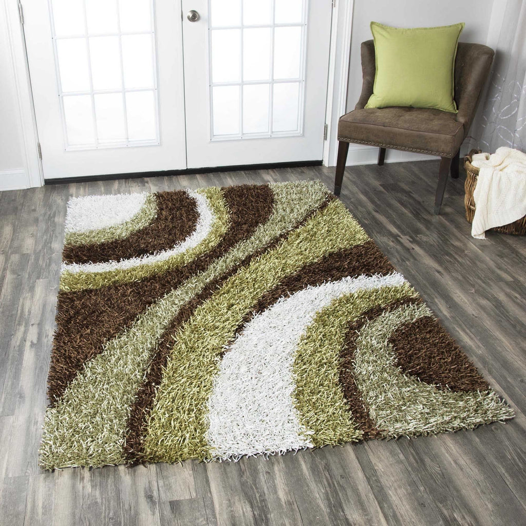 Rizzy Home | Km2322 | Kempton Collection | Polyester Area Rug | 5' X 7' | Multi/Red/Brown/Khaki/Camel/Black Stripe