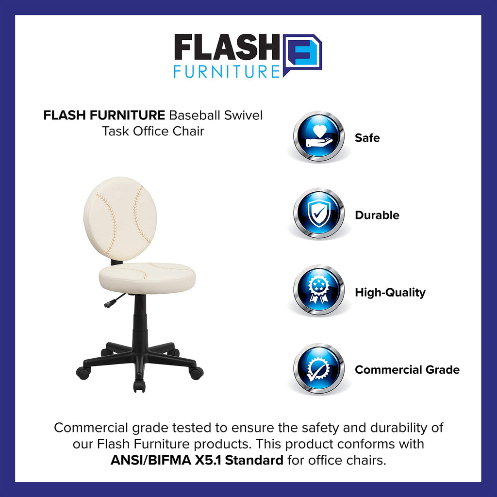 Flash Furniture Jonathan Baseball Swivel Task Office Chair