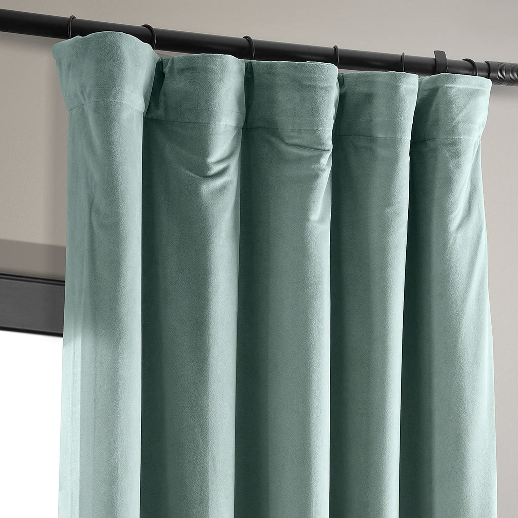 Hpd Half Price Drapes Signature Velvet Thermal Blackout Curtains For Living Room 120 Inch Long (1 Panel) Rod Pocket Insulated Blackout Curtains For Bedroom Window Curtains, 50W X 120L, Skylark Blue