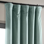 Hpd Half Price Drapes Signature Velvet Thermal Blackout Curtains For Living Room 120 Inch Long (1 Panel) Rod Pocket Insulated Blackout Curtains For Bedroom Window Curtains, 50W X 120L, Skylark Blue