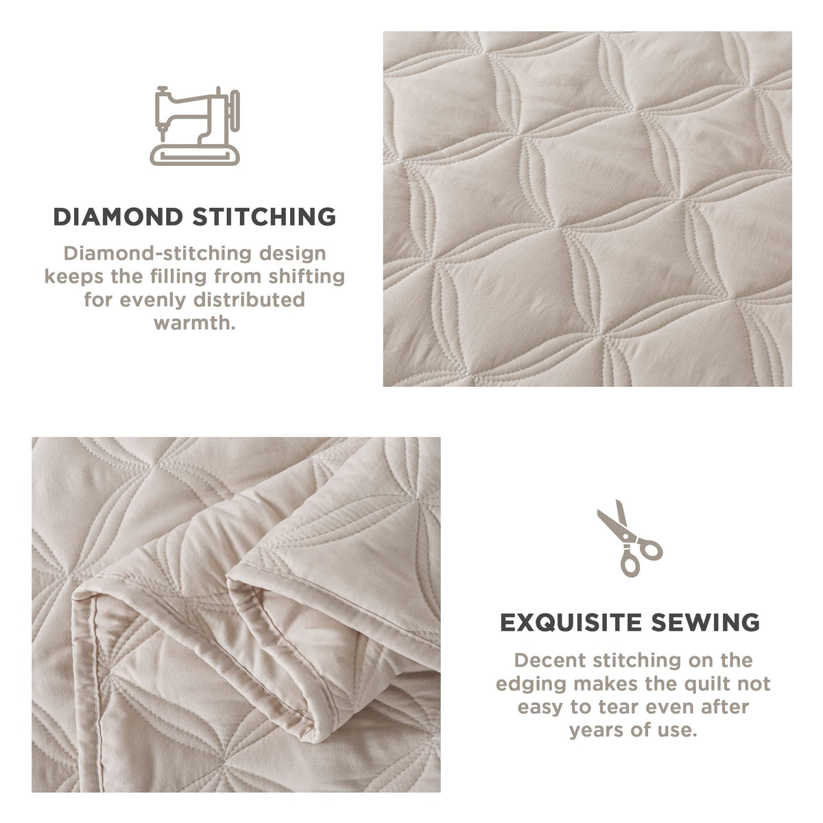 Litanika Beige Oversized King Bedspreads 128X120 Quilt Set - 3 Piece Summer Lightweight Comforter Coverlets, Boho Farmhouse Bedd