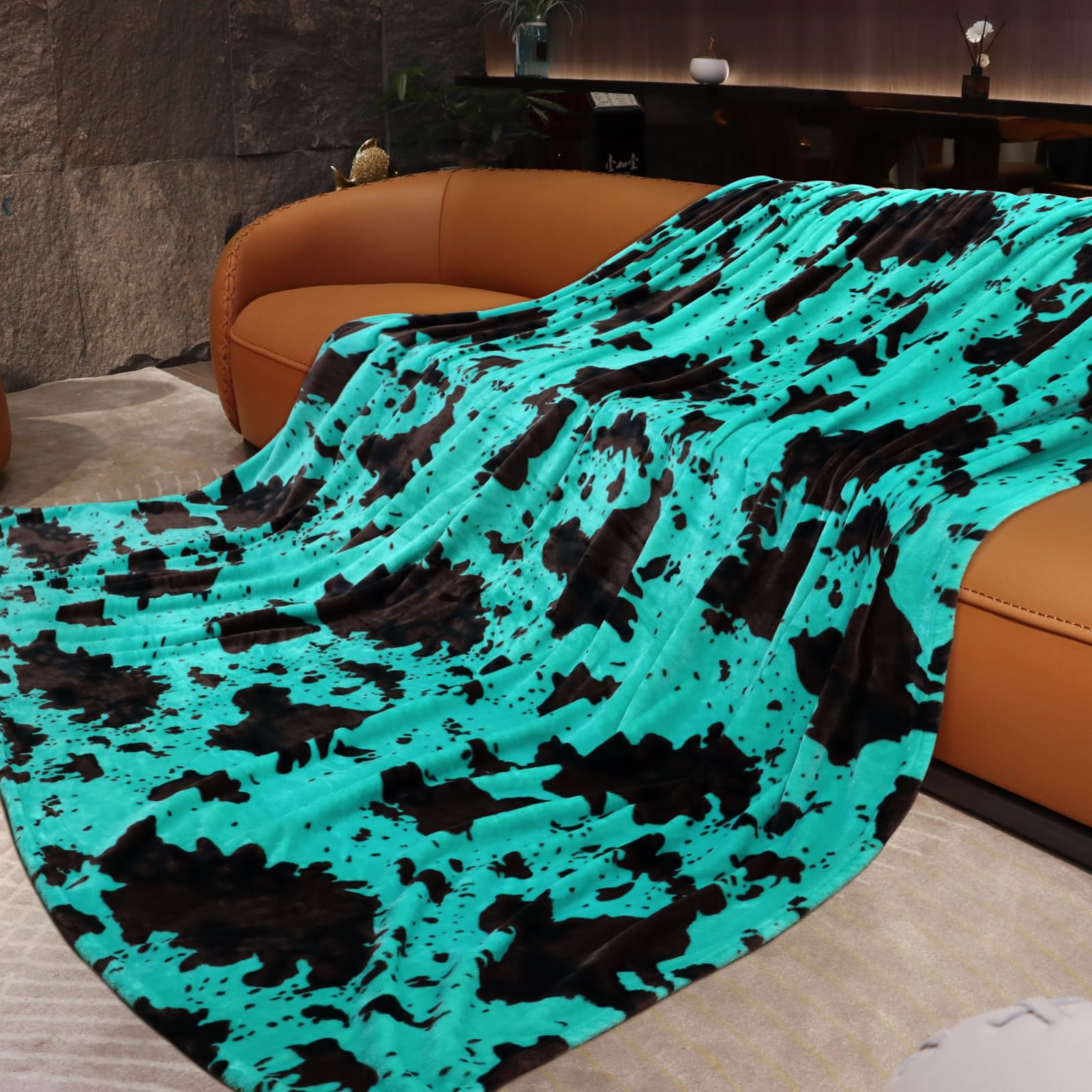 Queen Size Blanket Soft Blue Blanket Throw Teal Warm Bed Blankets Plush Lightweight Turquoise Throw Blanket For Bed