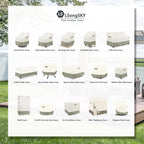 Lsongsky Outdoor Swivel Lounge Chair Cover 2 Pack,(35 W X 37 D X 38.5 H Inches)100% Waterproof Heavy Duty Outdoor Chair Covers,Patio Furniture Cover For Swivel Patio Chair,White&Grayish Green