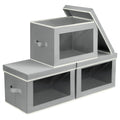 Homsorout Storage Bins, Storage Baskets for Shelves with Window, Fabric Storage Bins with Handle, Foldable Storage Cubes Boxes f