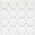 Unique Loom Trellis Frieze Collection Area Rug - Geometric (6 Square, Ivory/ Gray)