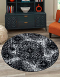 Unique Loom Sofia Collection Area Rug - Grand (7 1 Round, Black/ Ivory)