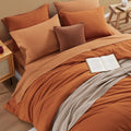 Wrensonge Terracotta Queen Comforter Set, 7 Pieces Soft Microfiber Comforters Queen Size With Fitted Sheet, Flat Sheet, 2 Shams,