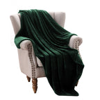 Exclusivo Mezcla Extra Large Fleece Throw Blanket For Couch, Sofa, 300Gsm Super Soft And Warm Blankets, Forest Green Throw All S