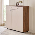 Home Centre | Addison | 20 Pair | Engineered Wood | Shoe Cabinets | Walnut | 1 Year Warranty