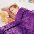 HOSUKKO Weighted Blanket - 2 lbs Purple Thciken Heavy Blanket - Small Size Breathable Blanket(19 * 21 inches, 2 lbs)
