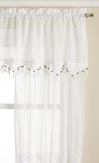Today's Curtain Gettysburg Knitted 63-Inch Crochet Panel, White