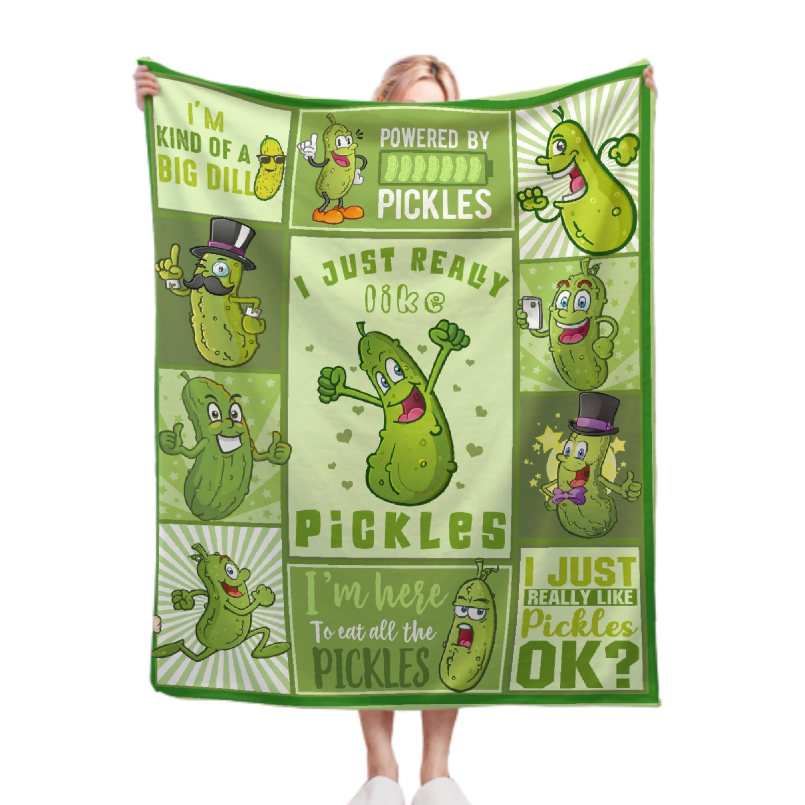 Pickle Blanket For Pickles Lover Funny Pickle Gifts Blanket For Girl Women Adult Teen I Just Really Like Pickles Soft Flannel Bl