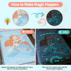 Glow In The Dark Mermaid Blanket Throw Gifts For Girls Kid Blankets Super Soft 3 4 5 6 7 8 9 10 Year Old Girl Gift Ideas Girls T