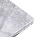 Best Master Furniture Chihiro Contemporary Grey Square Stone End Table, Silver