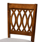 Baxton Studio Florencia Dining Chairs, Set of 2, Grey/Walnut Brown