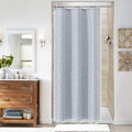 MitoVilla White Boho Farmhouse Small Stall Shower Curtain Set 36 x 72, Half Size Narrow Polyester Linen Fabric Shower Curtains f