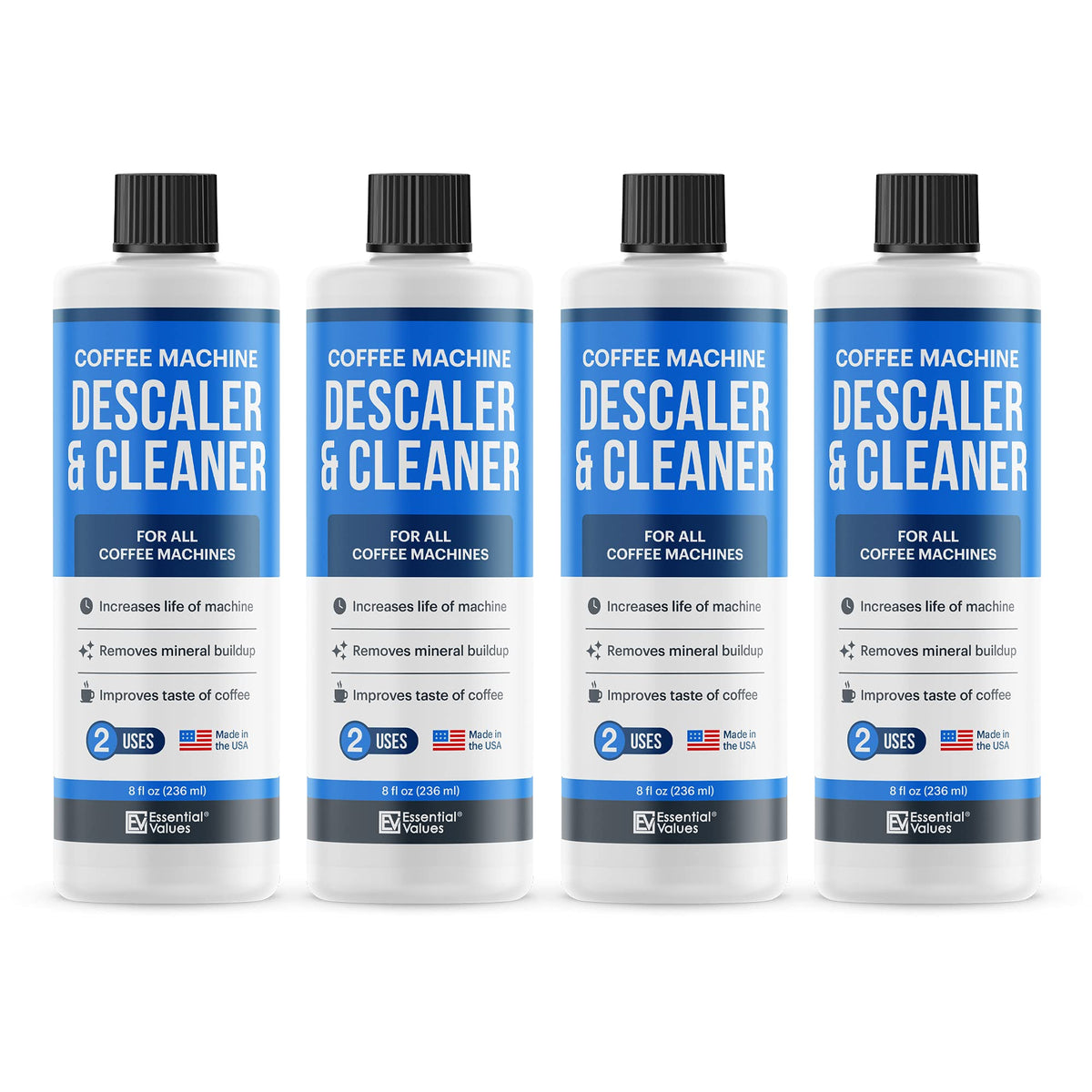 Descaling Solution (8 Uses) Coffee Machine Descaler Cleaner | Compatible with Breville Keurig Nespresso Delonghi & More | Liquid