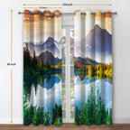 Jekeno Mountain Forest Blackout Curtains Tree Lake In Sunny Sky Nature Scenery Decor For Bedroom Living Room Grommet Window Drap