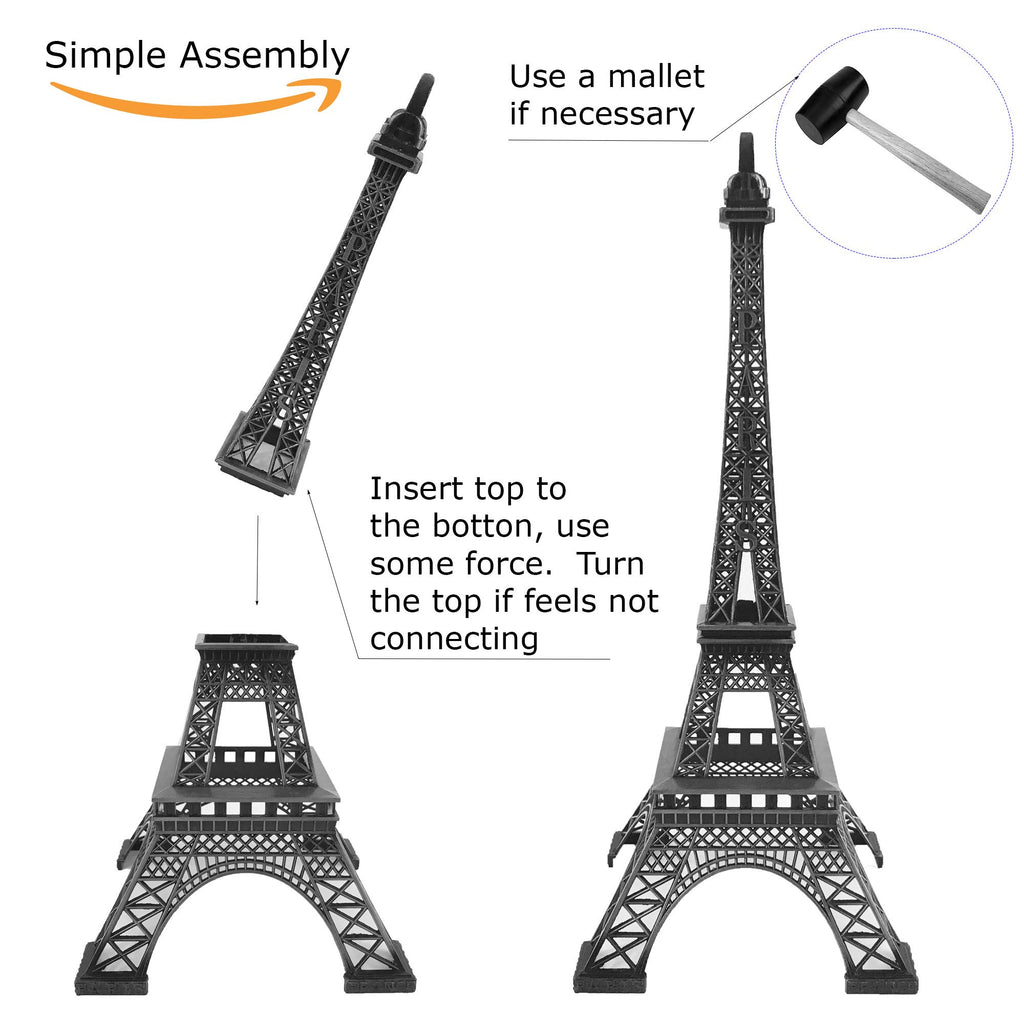 Allgala 15'' Eiffel Tower Statue Decor Alloy Metal, Black
