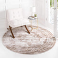 Unique Loom Sofia Collection Area Rug - Salle Garnier (7 10 Round, Beige/ Ivory)