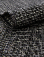 Unique Loom Collection Casual Transitional Solid Heathered Indoor/Outdoor Flatweave Area Rug (2' 2'' X 3' 7'' Hearth, Black/Ivor