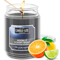 CANDLE-LITE Scented Moonlit Starry Night Fragrance, One 18 oz. Single-Wick Aromatherapy Candle with 110 Hours of Burn Time, Gray