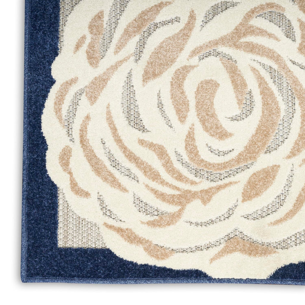 Nourison Aloha Indoor-Outdoor Blue Grey 2'8' X 4' Area Rug, Easy Cleaning, Non Shedding, Bed Room, Living Room, Dining Room, Ba