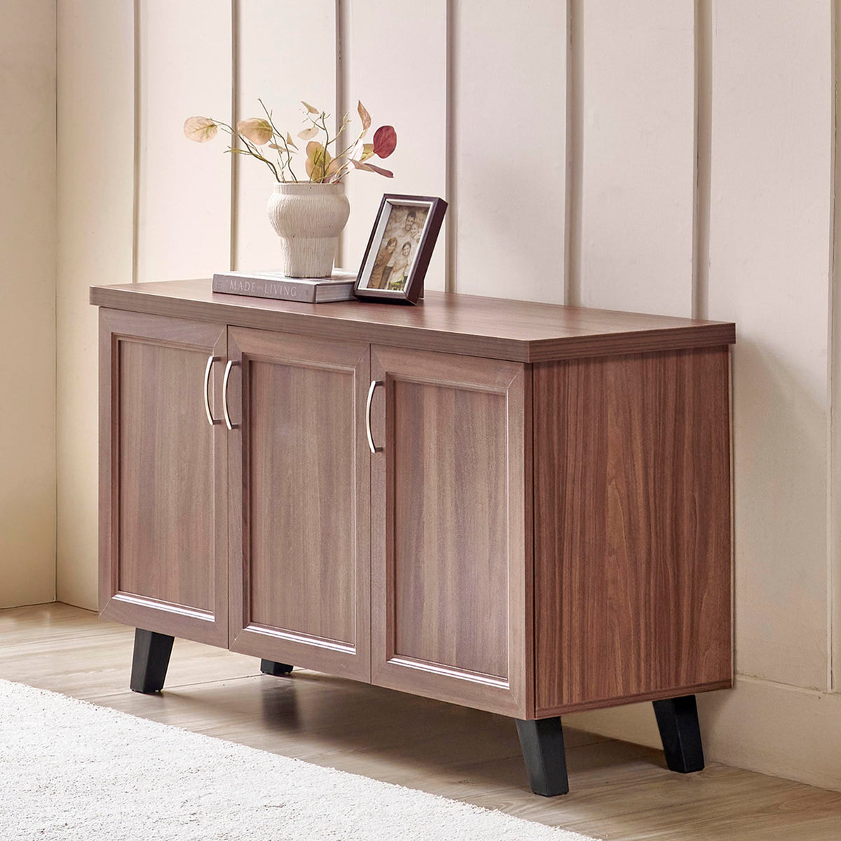 Home Centre | Helios Alton 15 Pairs Shoe Cabinet | Engineered Wood | Walnut | 1 Year Warranty