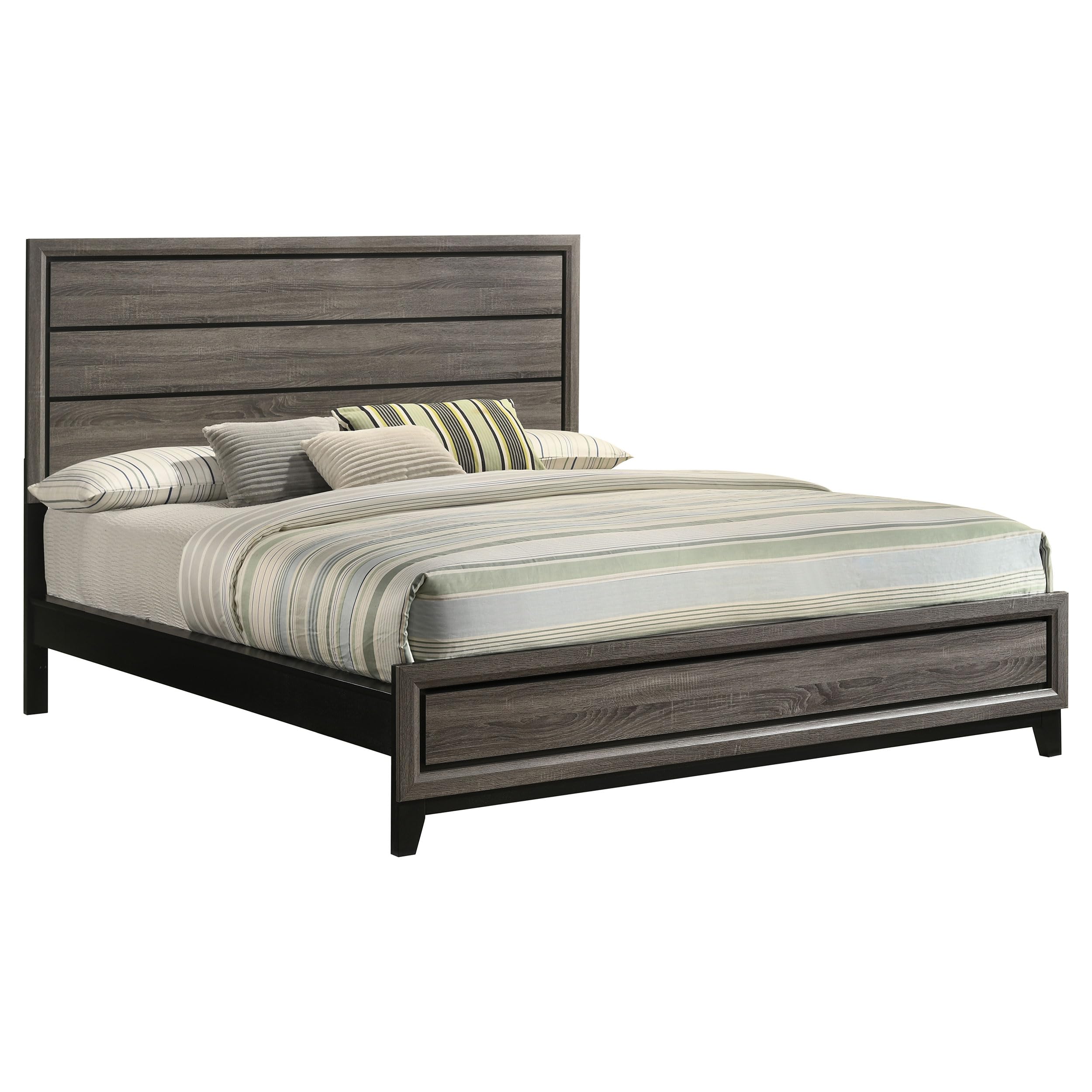 Coaster Home Furnishings Watson Transitional Wood California King Size Panel Bed Frame 57-inch Headboard Grey Oak 212421KW