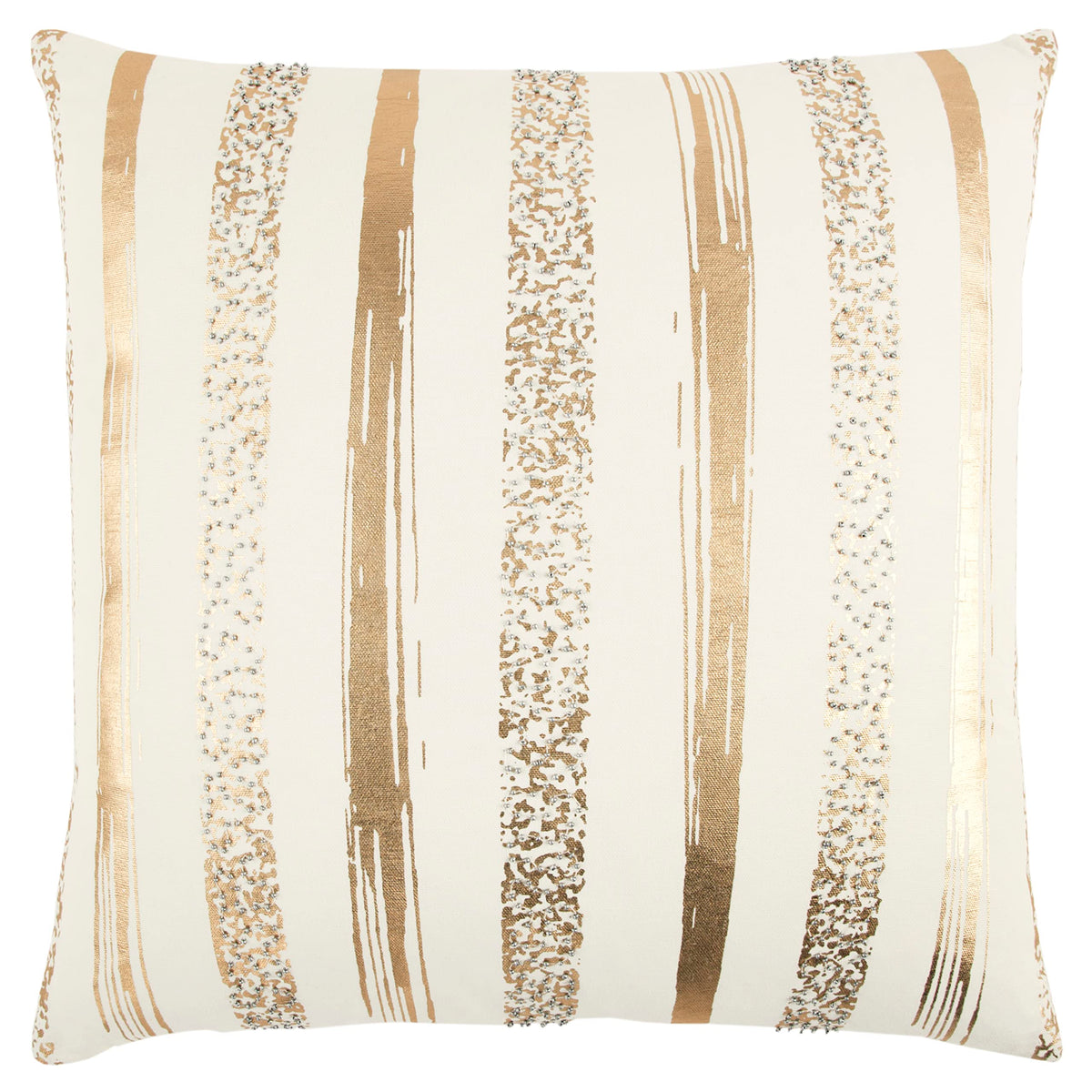 Rizzy Home T13305 Decorative Pillow, 20"X20", Gold/White