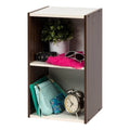 IRIS USA, Inc. 2-Tier Cubby Storage Bookshelf with Adjustable Shelves, 14 Width Stackable Easy Assembly Space Saving Shelving Un