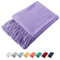 Homiest Decorative Knitted Throw Blanket With Fringe, Lightweight Blanket Acrylic Knit Blanket, Soft & Cozy Tassel Blanket For C