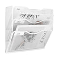 Easypag Office 3 Pocket Wall File Folder Holder Hanging Organizer Metal Magazine Document Rack,White