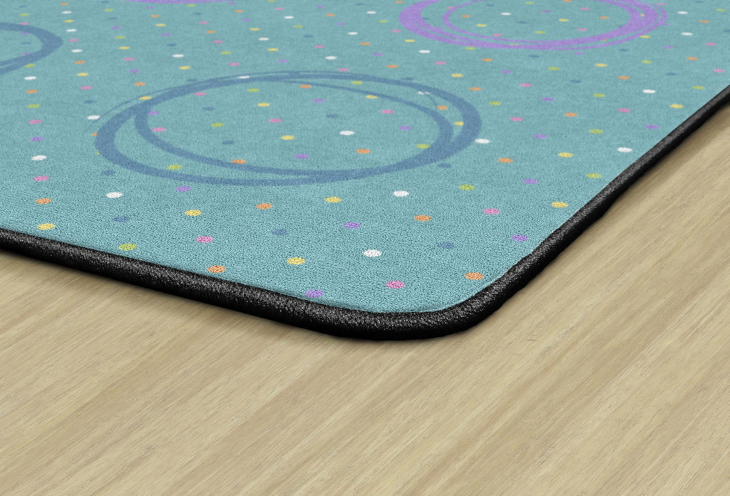 Flagship Carpets FA2880-58FS Smiley Circle Sampler Educational Area Rug Nylon Blue & Multi 10'6"x13'2"