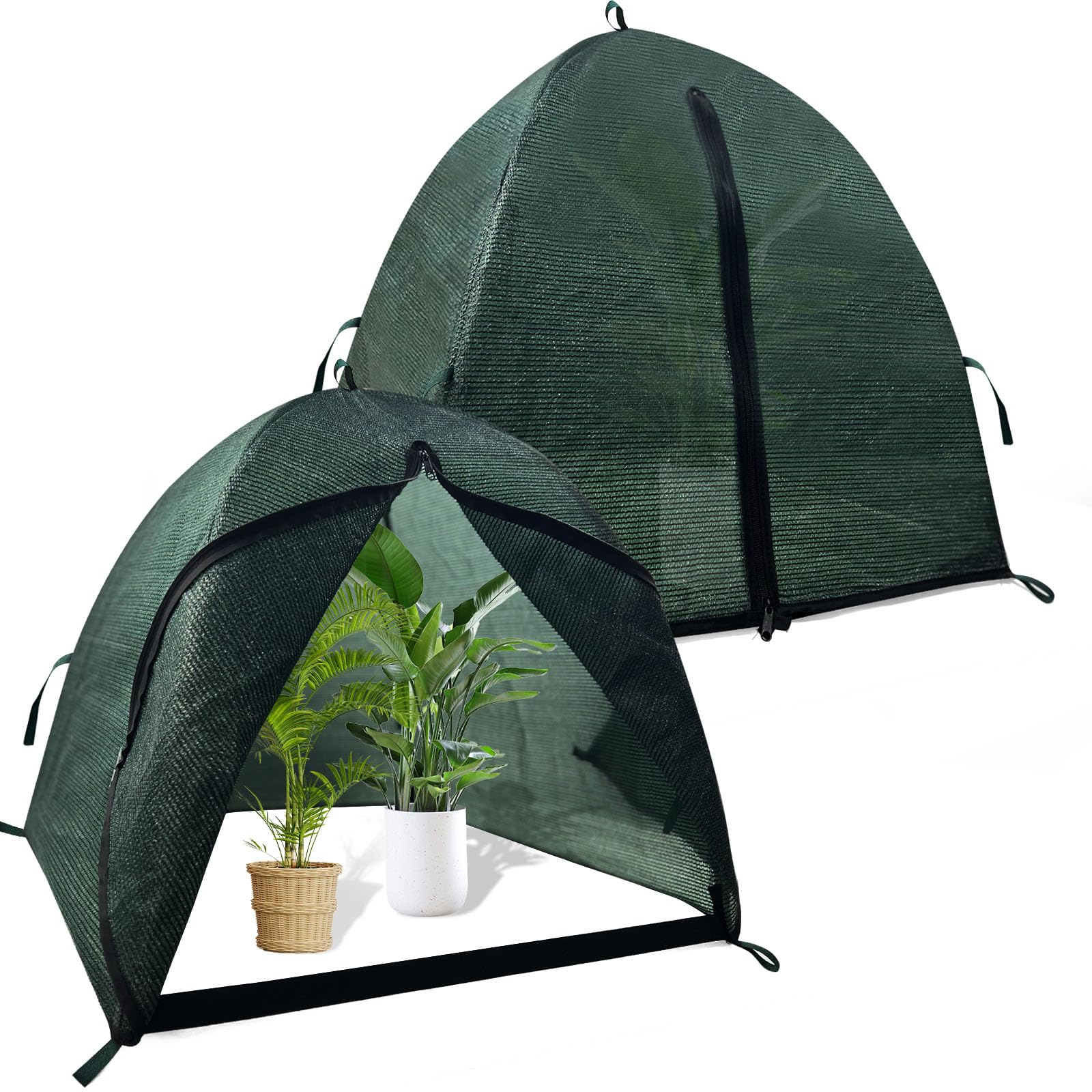 Hfyzz 2 Packs Plant Shade Tent, Garden Plant Shade Cloth Cover Tent Uv Resisitant Sunblock Net For Indoor Outdoor Plants Protect