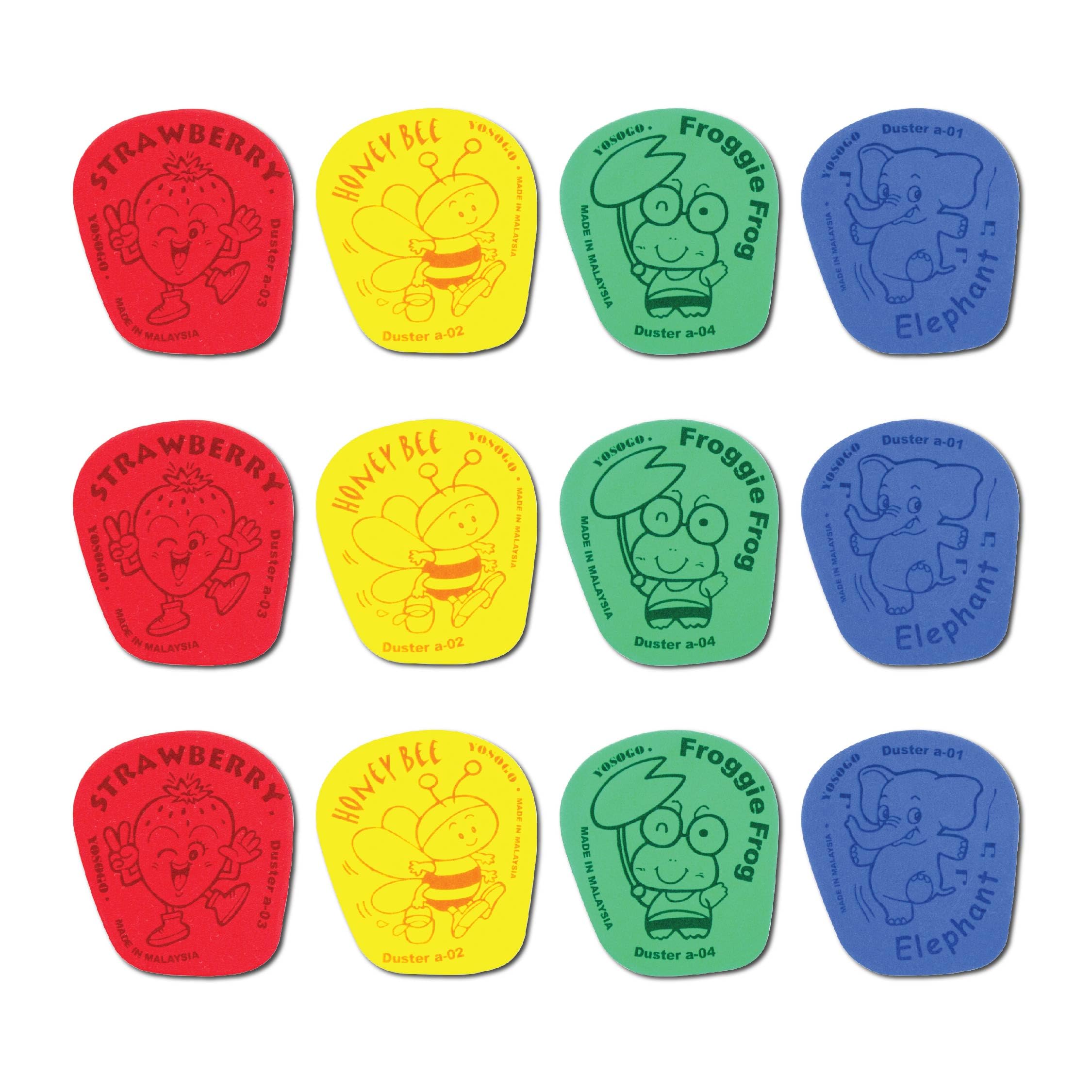 Small Kiddy Dry Erase Whiteboard Eraser, Pack Of 12