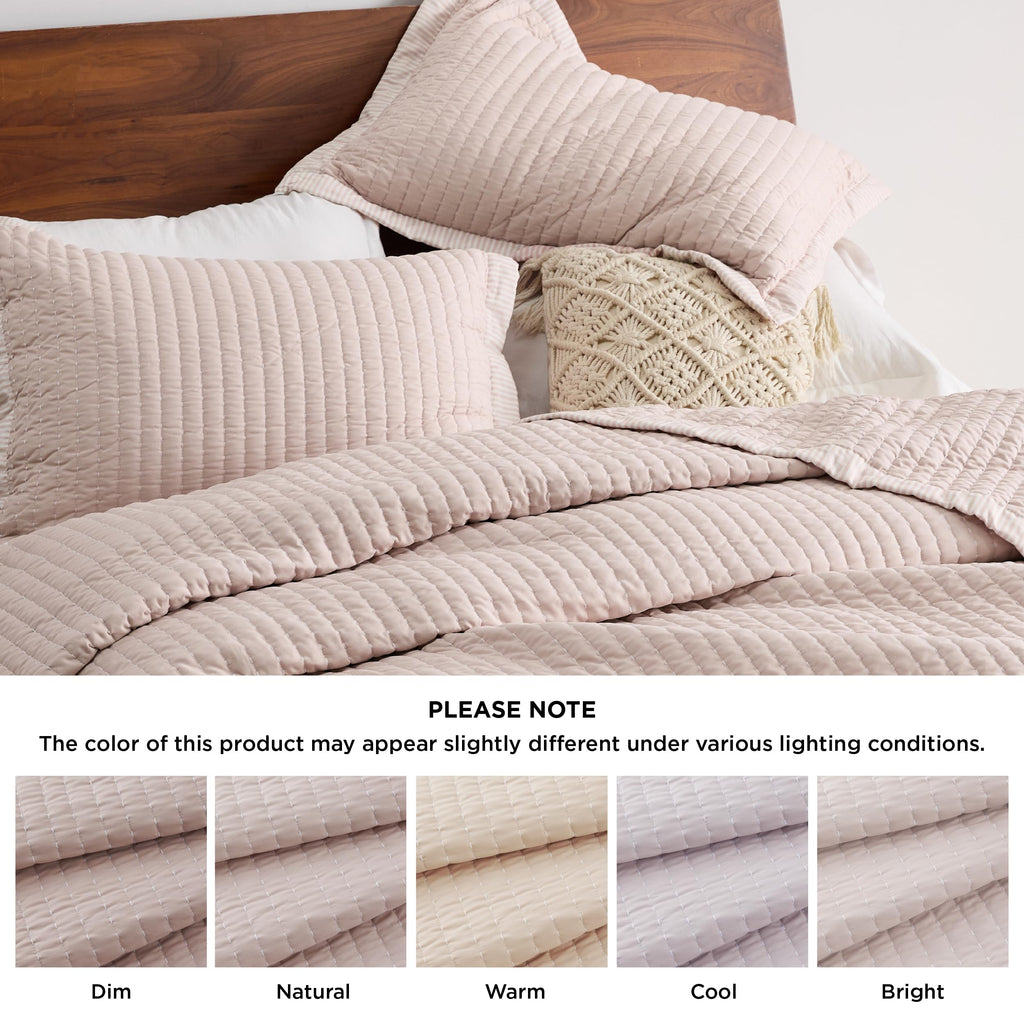Bedsure Pink Bedspread Coverlet King Size - Lightweight Soft Quilt Bedding Set For All Seasons, Corduroy Pattern Quilt Set, 3 Pieces, 1 Quilt (106'X96') & 2 Pillow Shams (20'X36'+2')