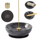 Fasolahome Incense Holder, Beautiful Natural Marble Incense Burner for Meditation, 9 Incense Holes Suitable for Most Incense Typ