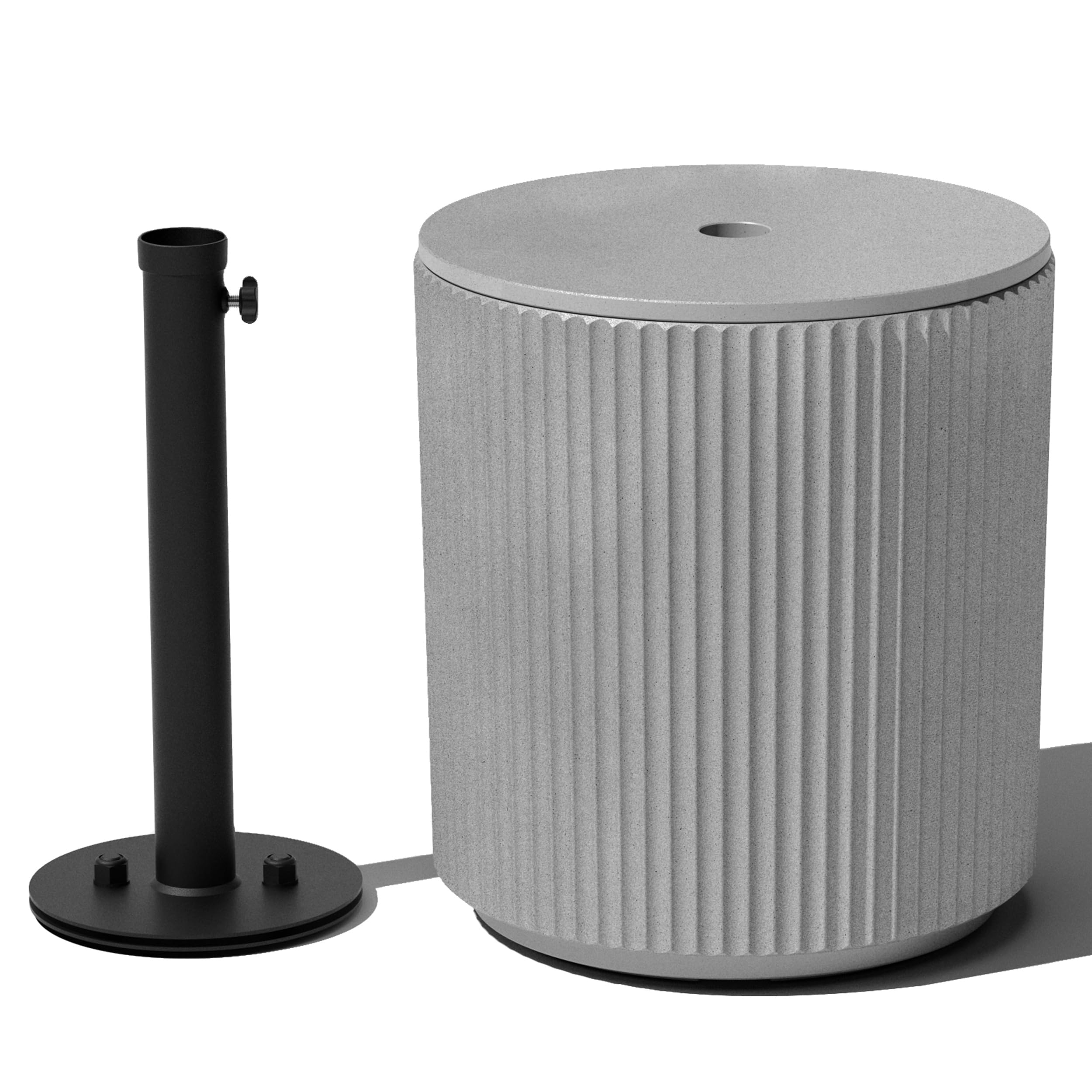 Veradek Umbrella Side Table - Outdoor Patio Table with Umbrella Hole for Porch/Patio | Durable Plastic-Concrete Material & Easy 