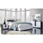 HomeRoots White and Grey Nightstand with 2 Drawer
