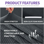 Znsayotx Super Stretch Chair Slipcover (31'-46'), New Striped Sofa Chair Covers For Living Room, Dogs Pet Friendly Anti-Slip Chair Protector Spandex Armchair Slipcovers (Dark Grey, Chair)