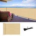 Sunlax 3'X16' Sand Balcony Privacy Screen Fence Windscreen Cover Fabric Shade Netting Mesh Cloth With Grommets Uv Protection For