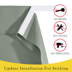Nicetown Room Darkening Door Curtains For French Door, Blackout Privacy Door Shade For Balcony Glass Door, Thermal Insulated Tie Up Door Blinds For Sightseeing, W26 X L72 Inch, 1 Panel, Greyish Green