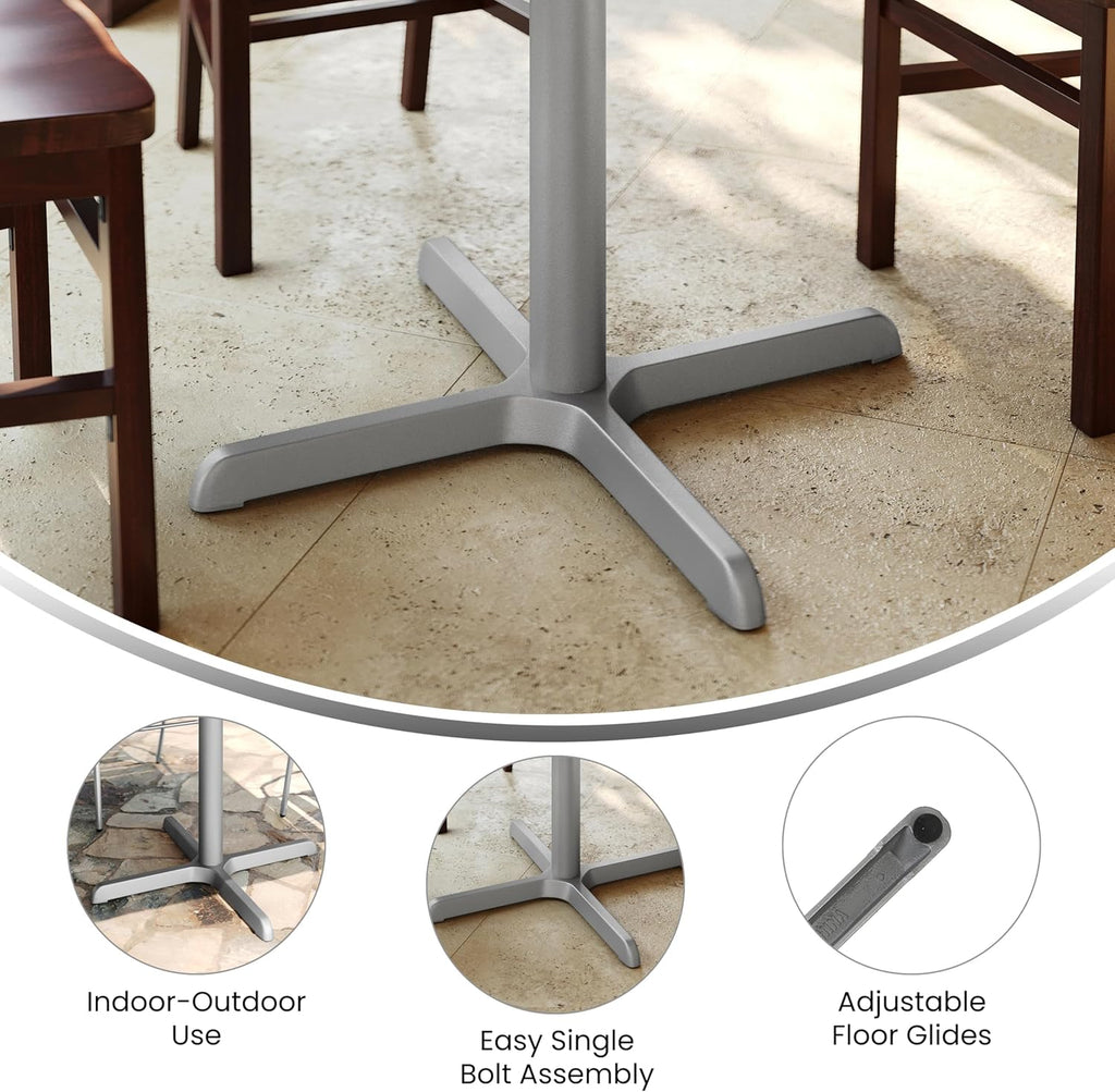 30 x 30 Restaurant Table X-Base with 3 Dia. Table Height Column