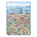 Just Funky Waldo Collectibles | Wheres Waldo On The Beach Fleece Throw Blanket | 45    X 60